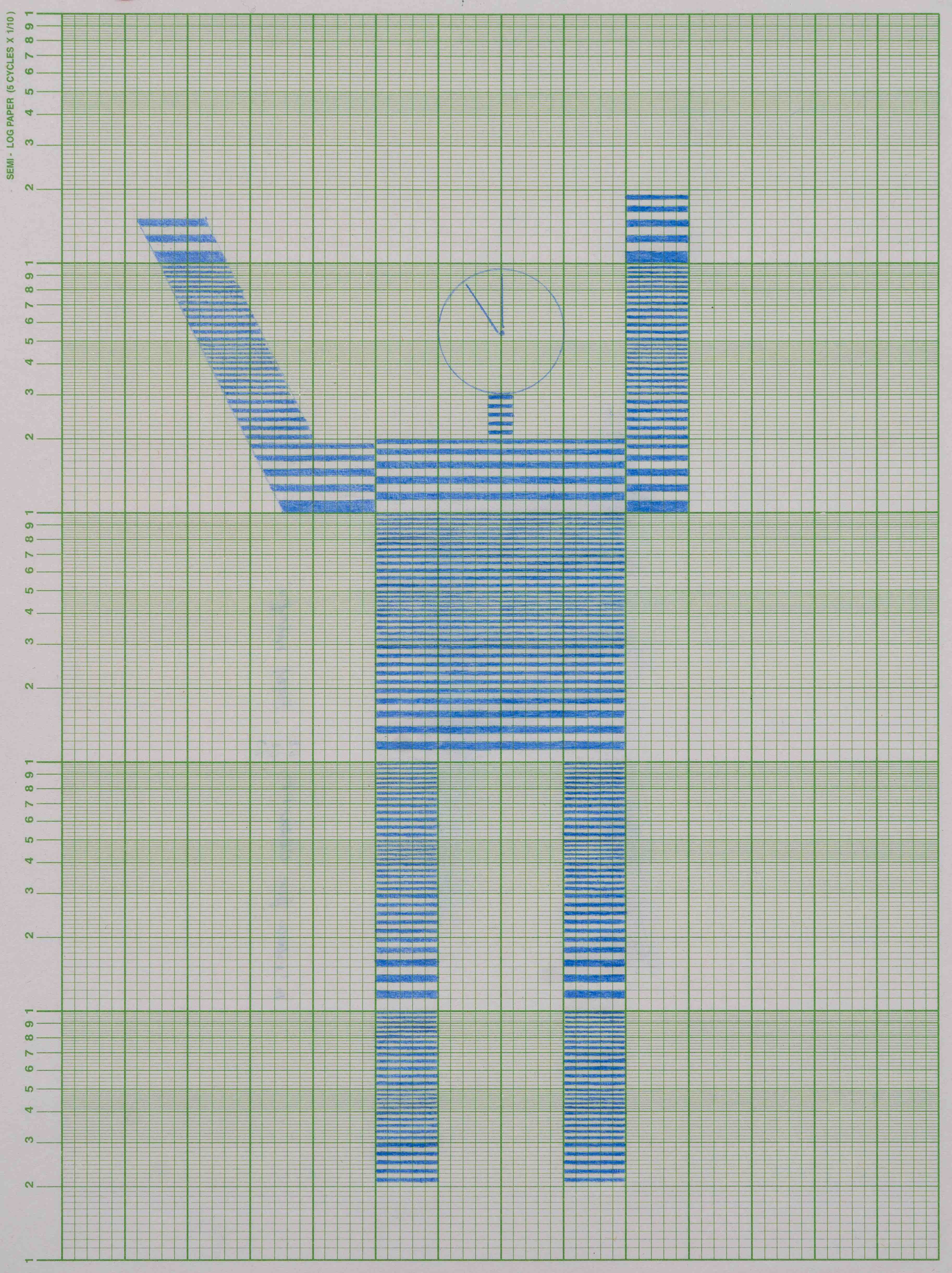Koyal Raheja, pencil drawing on graph paper, contemporary